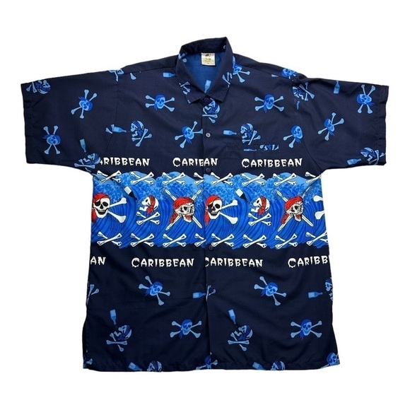 Rima Caribbean Pirate Hawaiian Shirt Size M - Picture 5 of 6